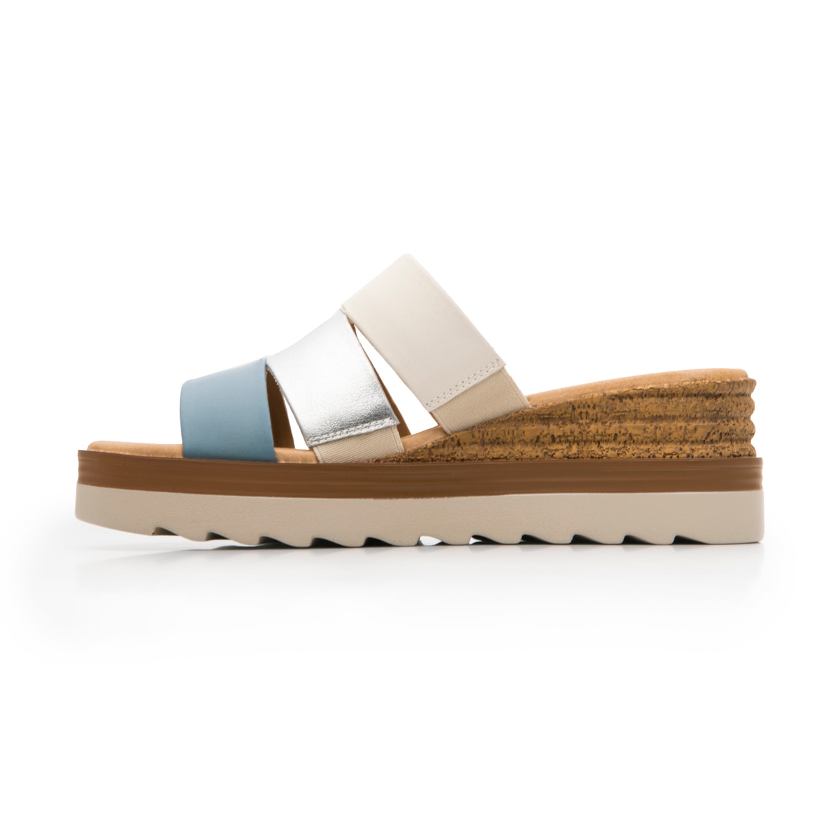 Sandalia De Plataforma Flexi para Mujer Estilo 127705 Azul Multicolor