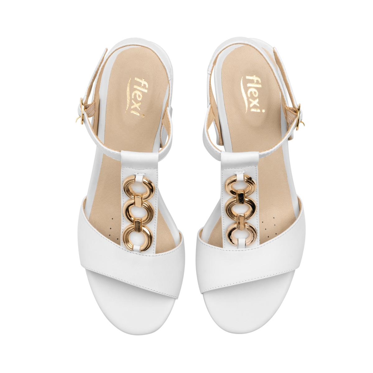 Sandalia Cuña Flexi para Mujer con Comfort Walk Estilo 128304 Blanco