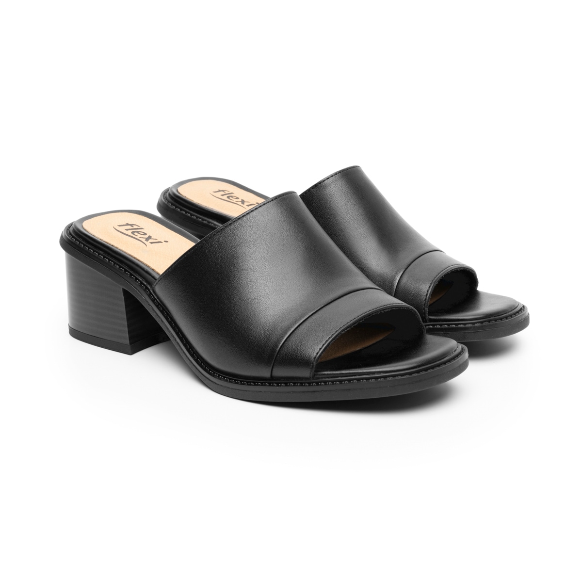 Sandalia De Tacón Flexi para Mujer con Suela Flexible Estilo 128403 Negro