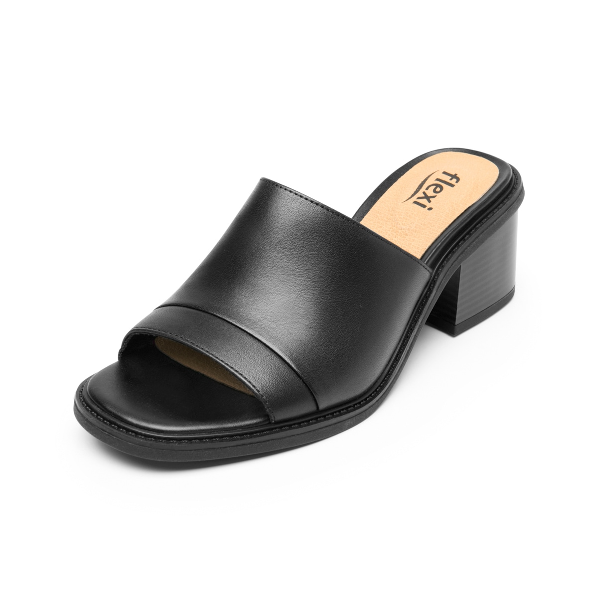 Sandalia De Tacón Flexi para Mujer con Suela Flexible Estilo 128403 Negro