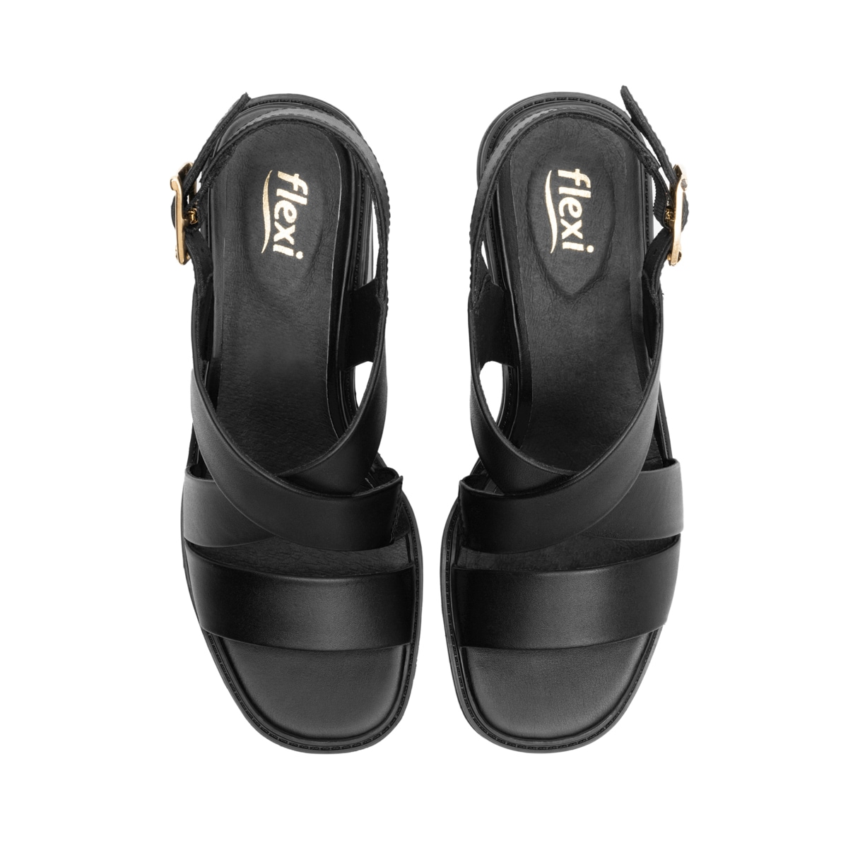 Sandalia De Tacón Flexi para Mujer con Suela Flexible Estilo 128404 Negro