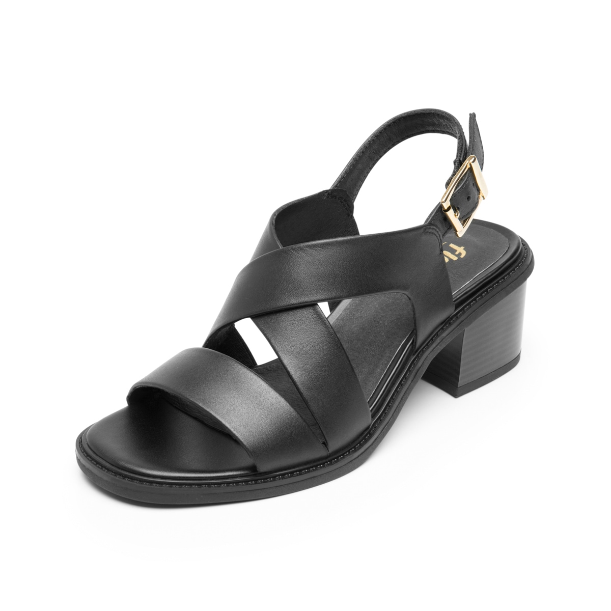 Sandalia De Tacón Flexi para Mujer con Suela Flexible Estilo 128404 Negro