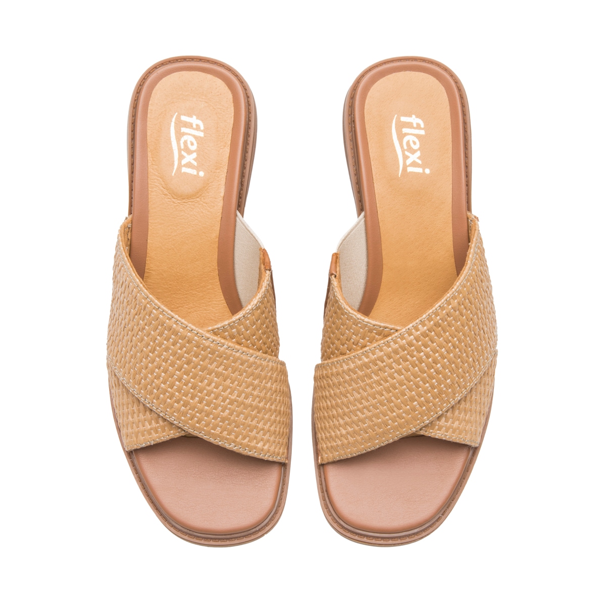 Sandalia Tacón Medio Flexi para Mujer Estilo 128406 Camel