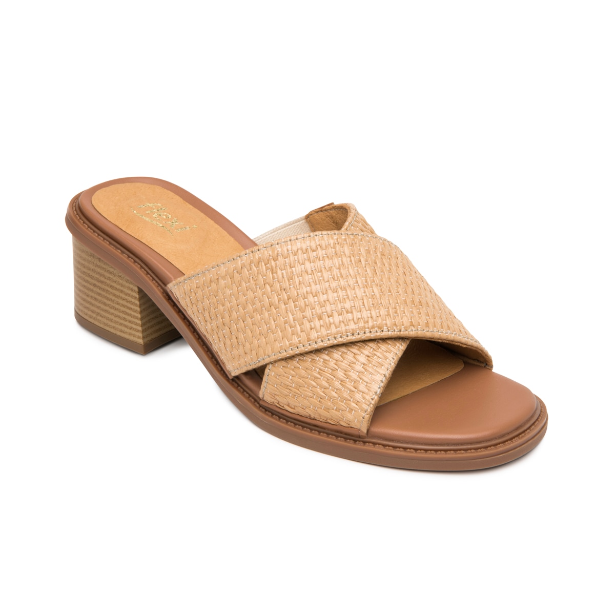 Sandalia Tacón Medio Flexi para Mujer Estilo 128406 Camel