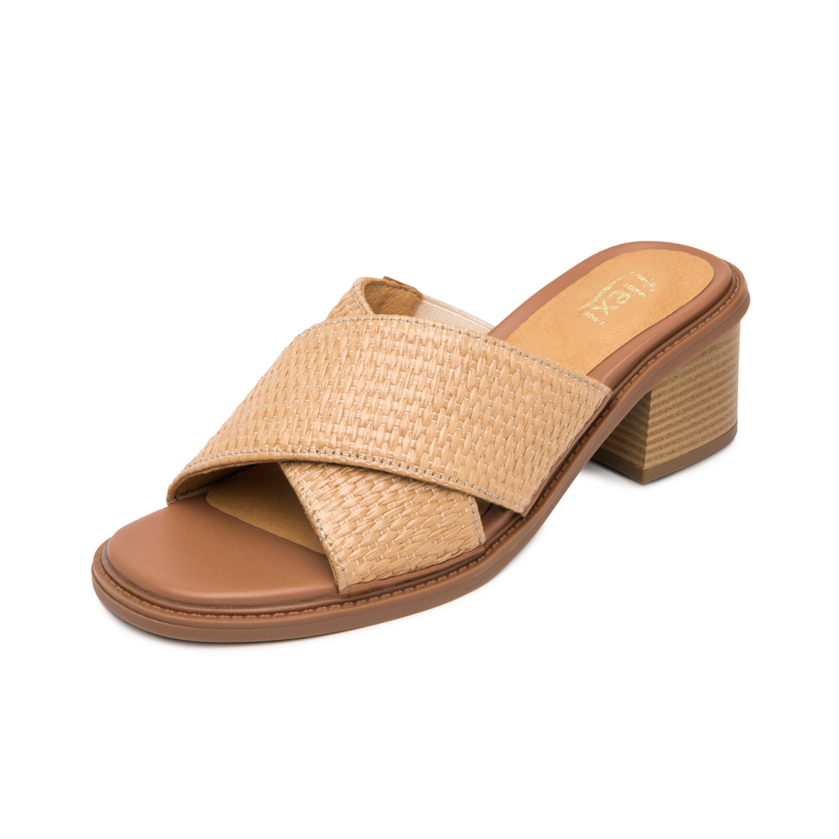 Sandalia Tacón Medio Flexi para Mujer Estilo 128406 Camel