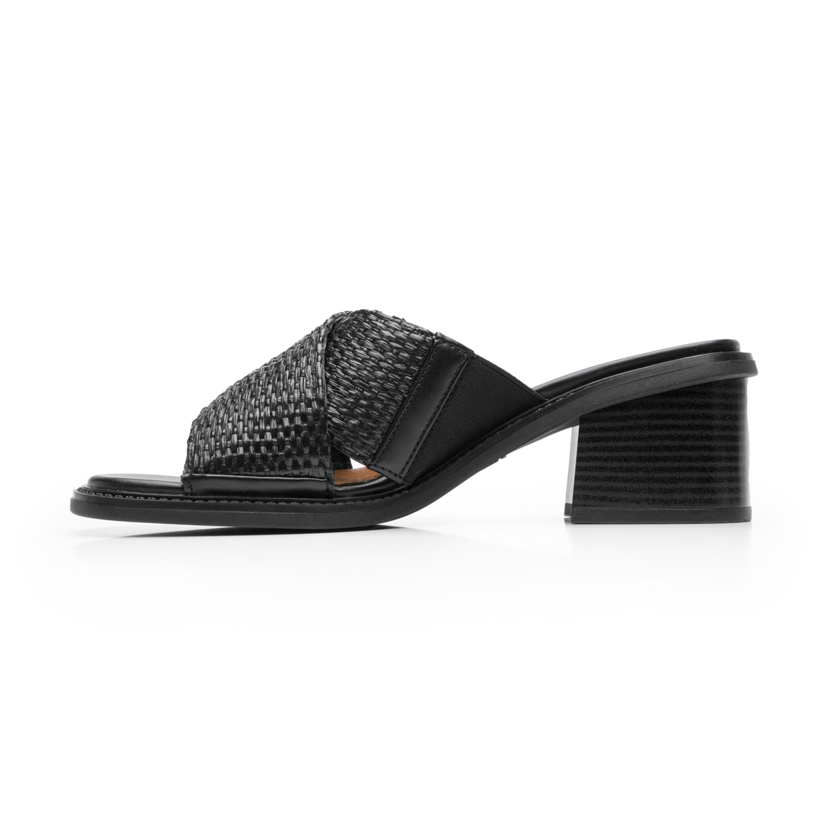 Sandalia Tacón Medio Flexi para Mujer Estilo 128406 Negro