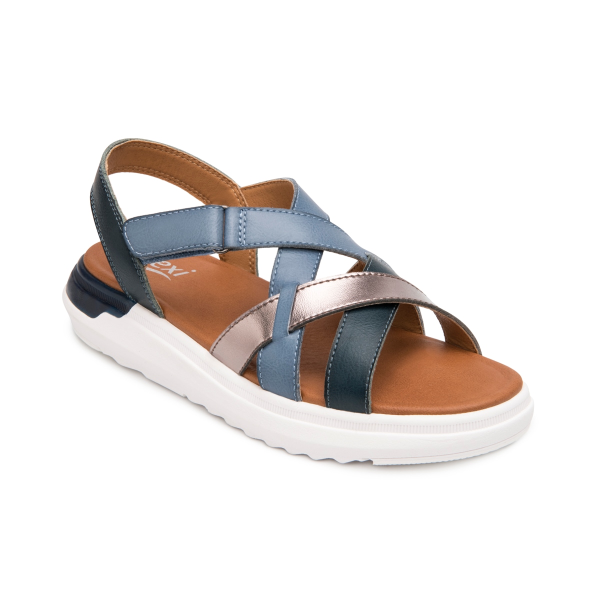 Sandalia De Confort Flexi para Mujer Estilo 129403 Azul