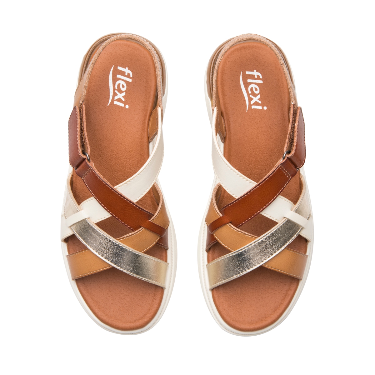 Sandalia De Confort Flexi para Mujer Estilo 129403 Multicolor