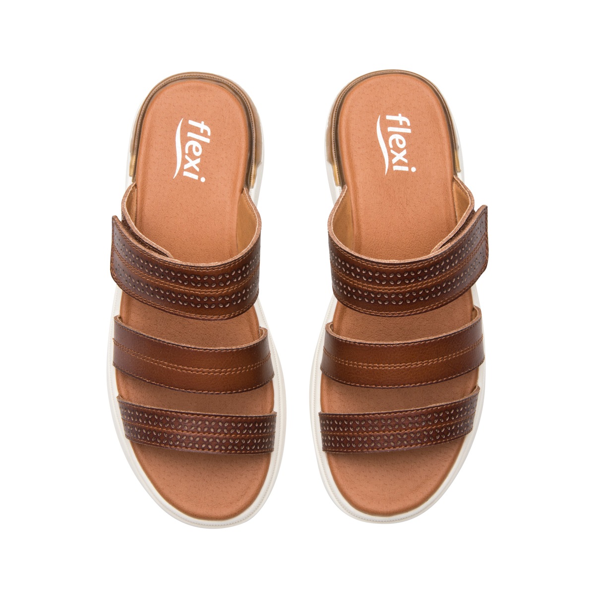Sandalia De Confort Flexi para Mujer Estilo 129404 Tan