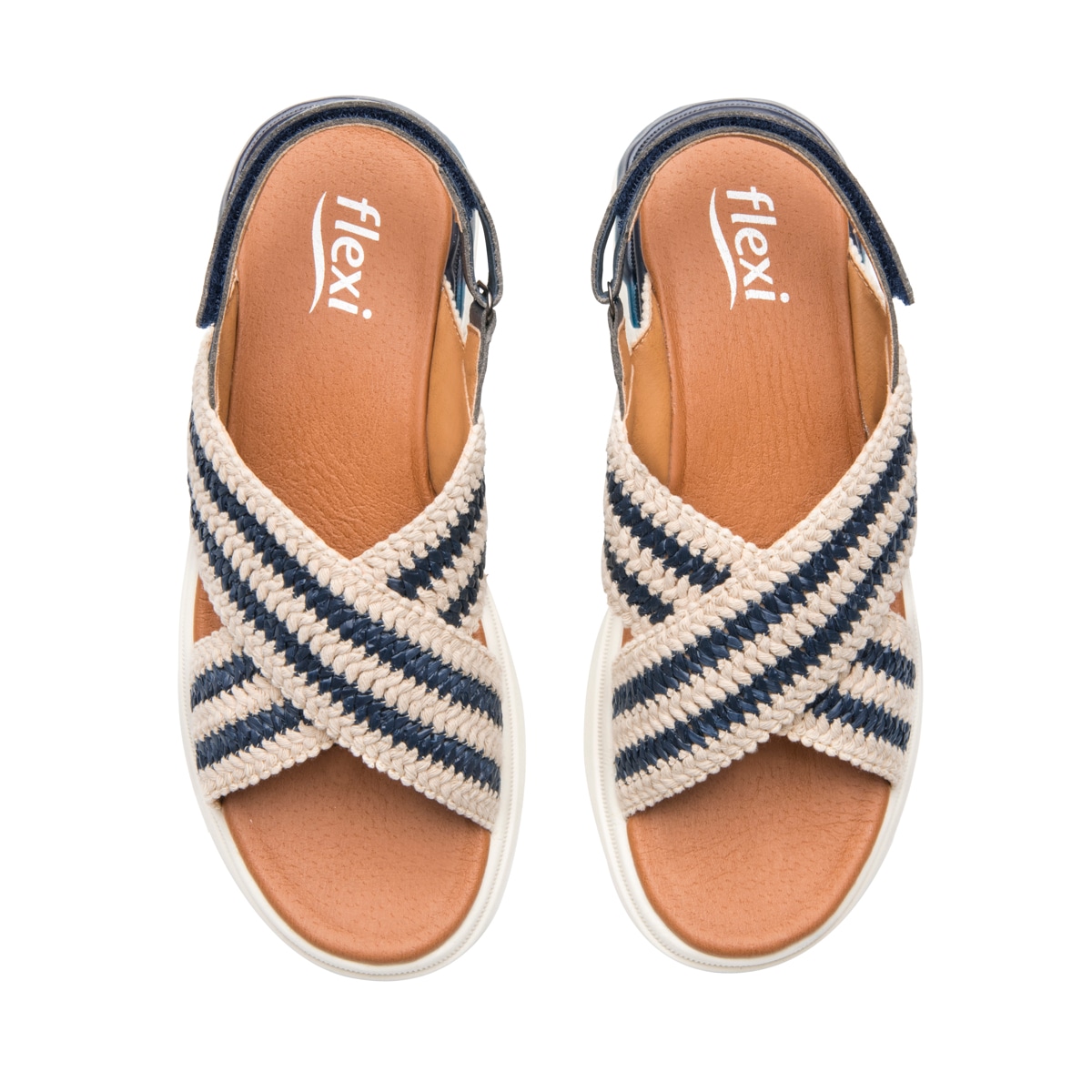 Sandalia De Confort Flexi para Mujer Estilo 129405 Marino