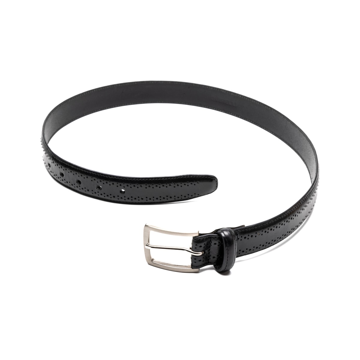 Cinturón Quirelli para Hombre con Acabado Almenillado Estilo 130101 Negro