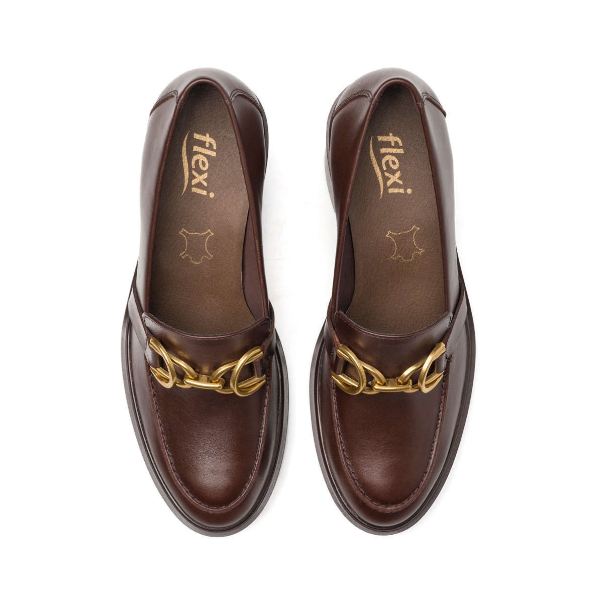 Mocasín Tacón Alto Flexi para Mujer Estilo 130301 Café