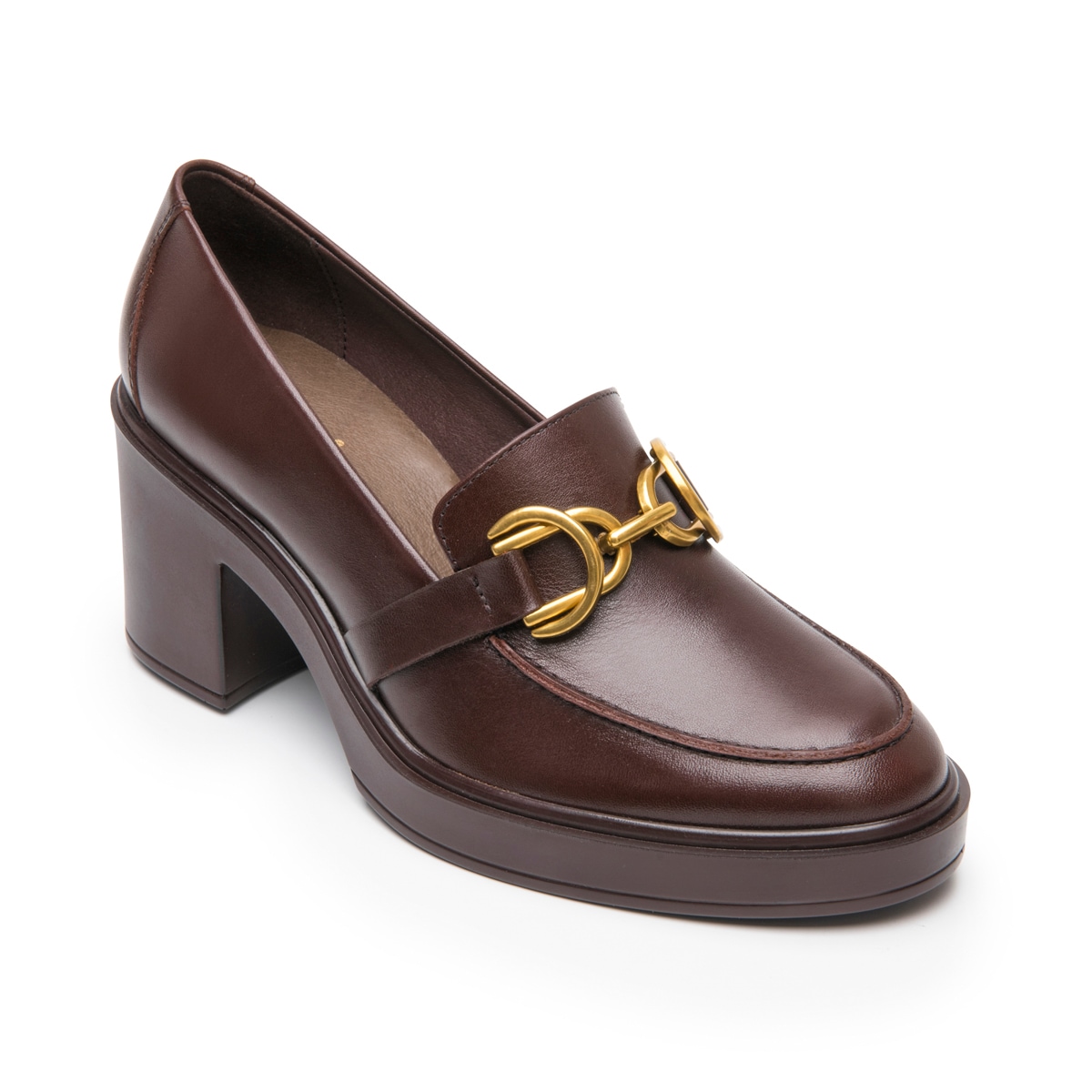 Mocasín Tacón Alto Flexi para Mujer Estilo 130301 Café