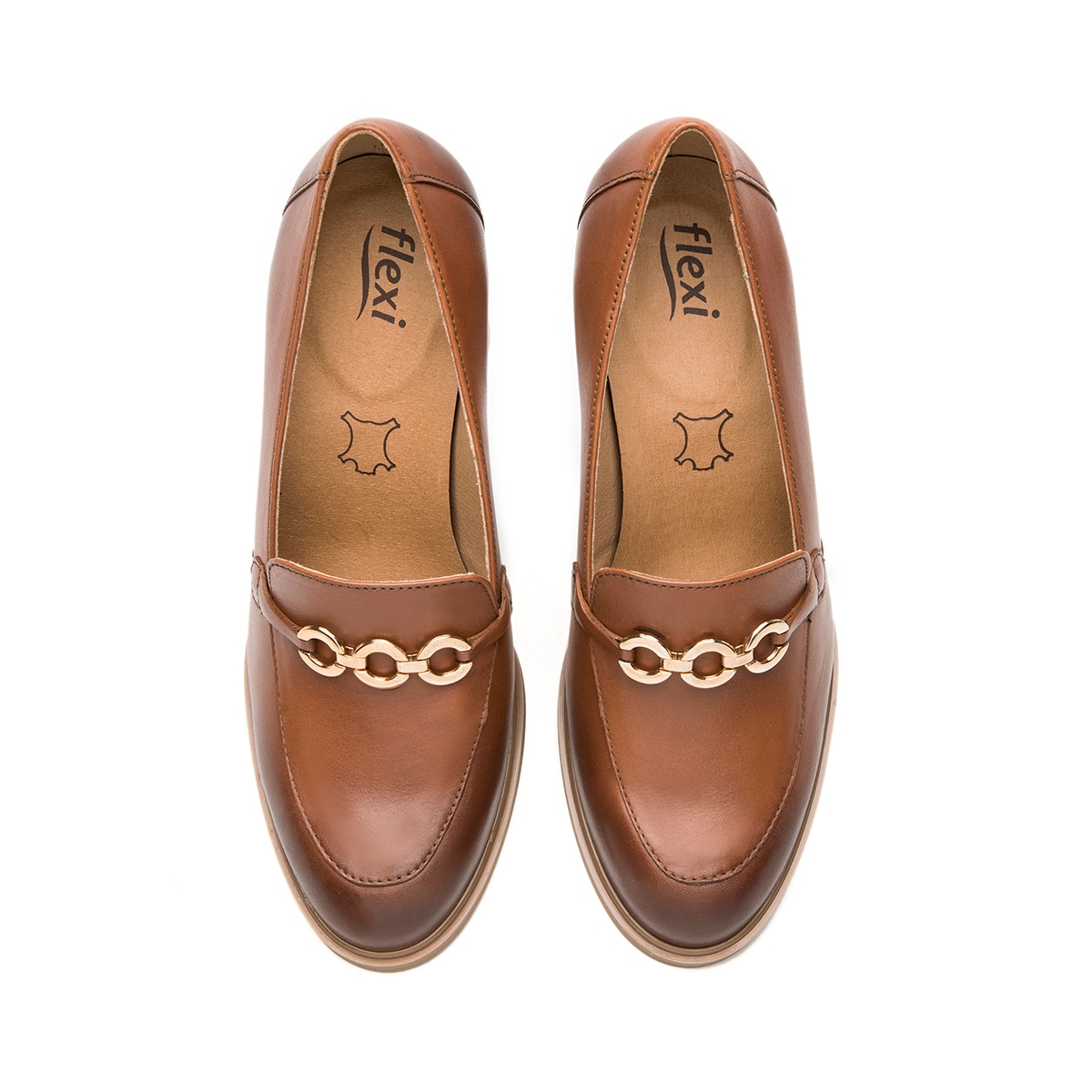 Zapatilla Tipo Mocasín Flexi para Mujer Estilo 130605 Tan