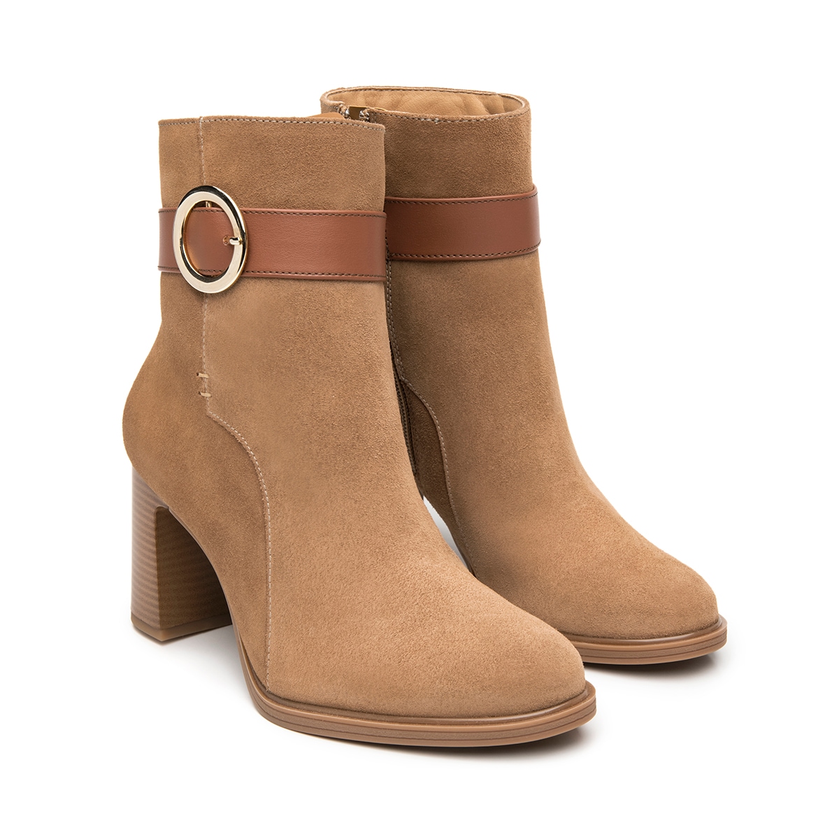 Botín De Tacón Alto Flexi para Mujer Estilo 130606 Arena