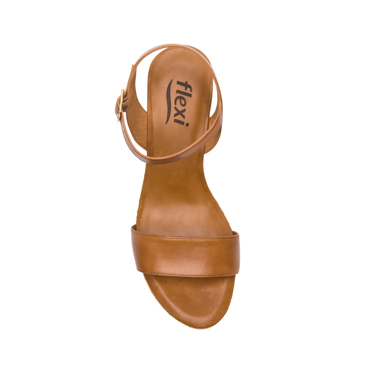 Sandalia Con Cuña Flexi para Mujer Exclusivo Zapaterías Flexi Estilo 130901 Café