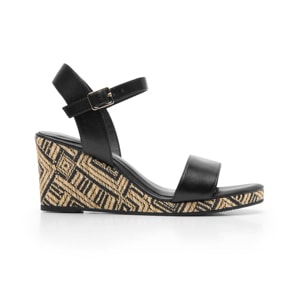 Sandalia Con Cuña Flexi para Mujer Exclusivo Zapaterías Flexi Estilo 130901 Negro