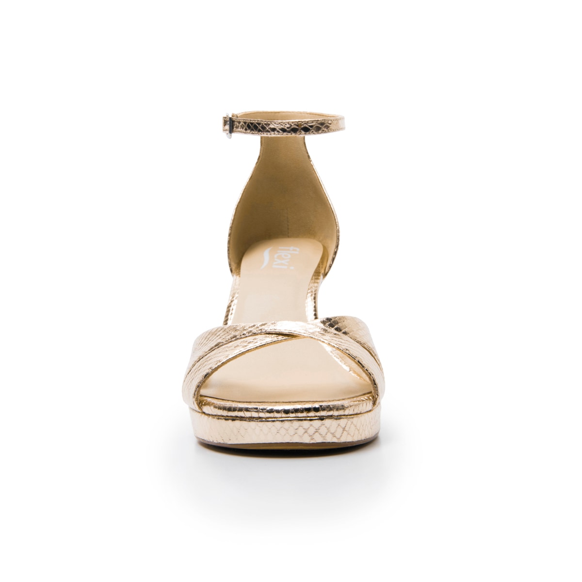 Sandalia De Tacón Flexi para Mujer Exclusivo Zapaterías Flexi Estilo 131101 Dorado