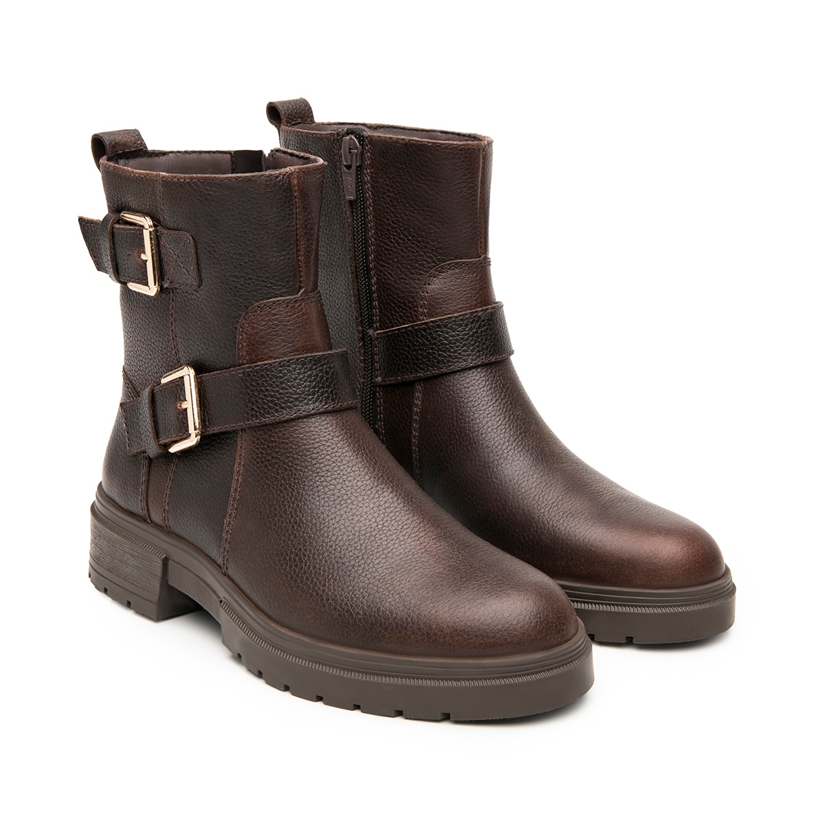 Botín Biker Flexi para Mujer Estilo 131907 Café