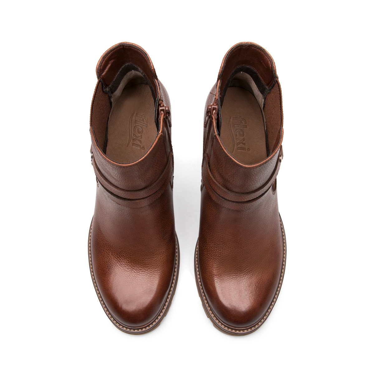 Botín Tacón Alto Exclusivo Flexi para Mujer Estilo 132601 Chestnut