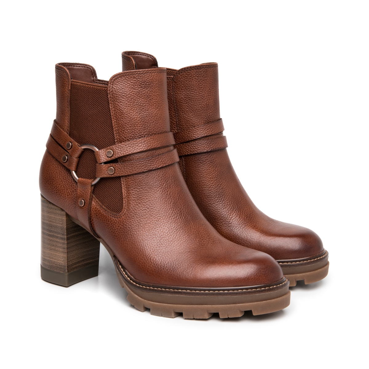 Botín Tacón Alto Exclusivo Flexi para Mujer Estilo 132601 Chestnut