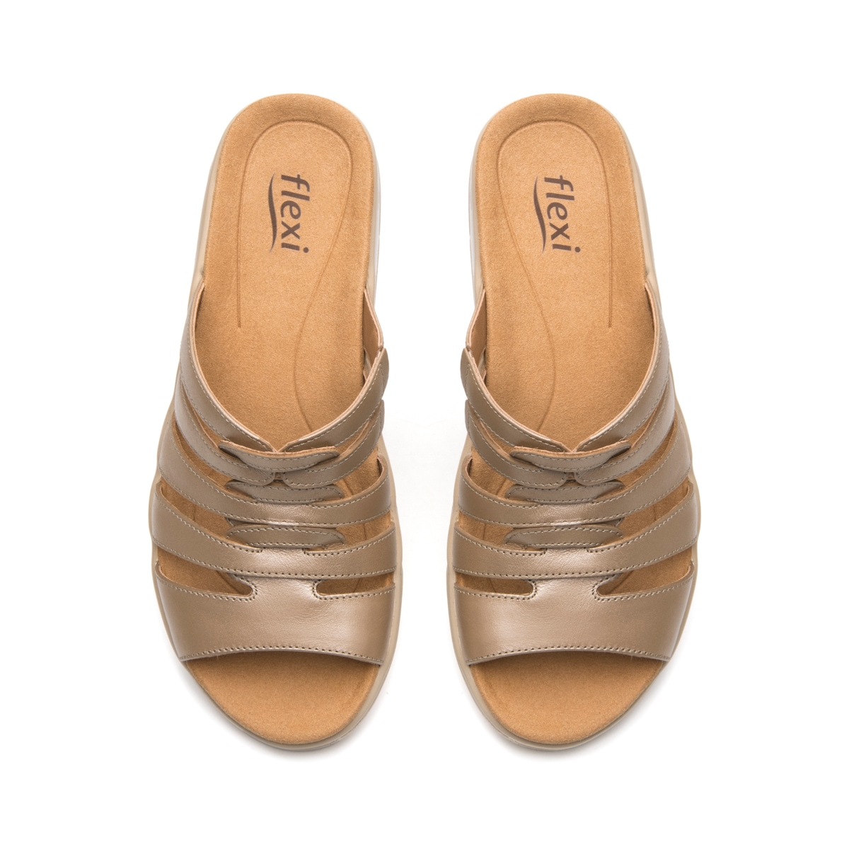 Sandalia Cuña Confort Flexi para Mujer Estilo 133701 Taupe