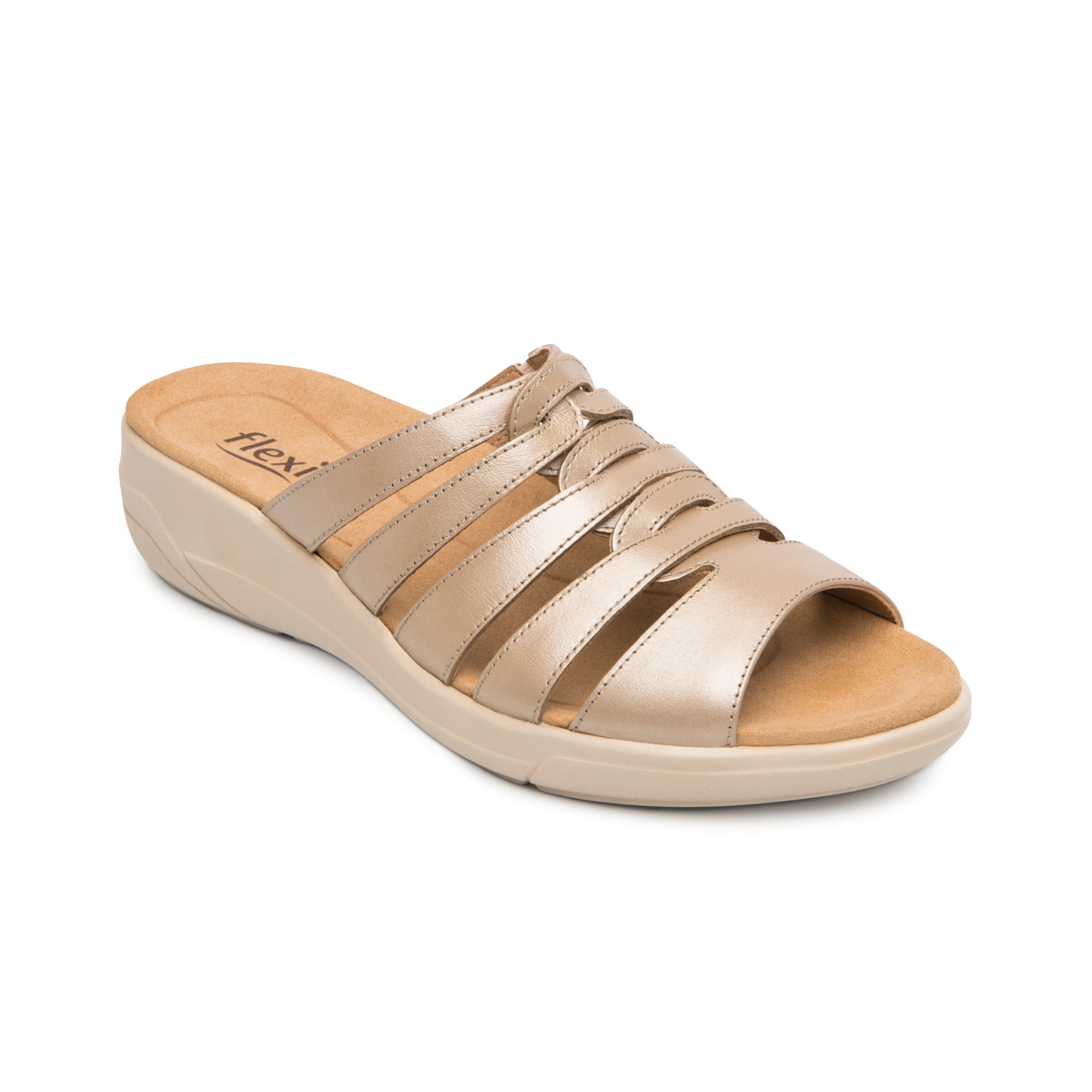 Sandalia Cuña Confort Flexi para Mujer Estilo 133701 Taupe