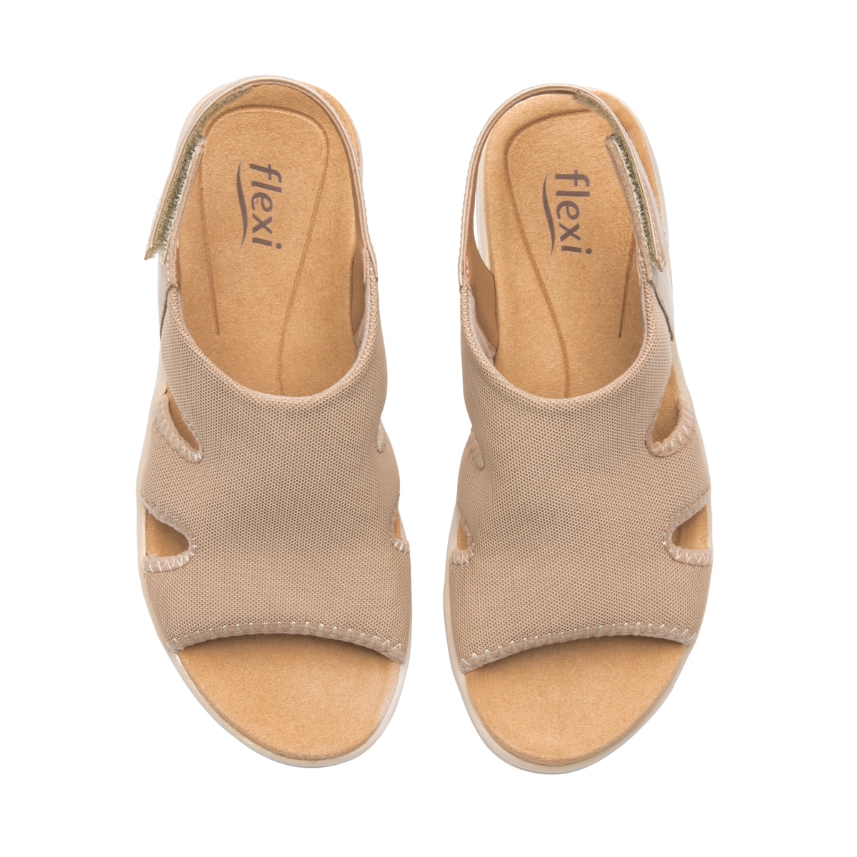Sandalia Cuña Confort Flexi para Mujer Estilo 133703 Beige