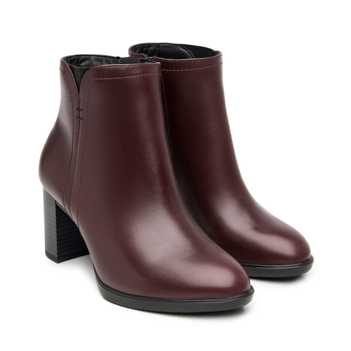 Botín Tacón Medio Flexi para Mujer Estilo 133906 Vino