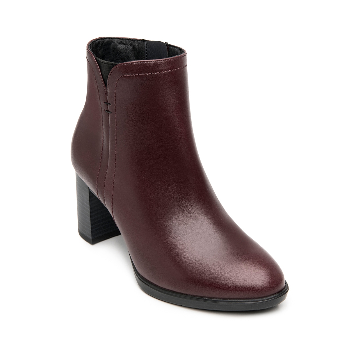 Botín Tacón Medio Flexi para Mujer Estilo 133906 Vino