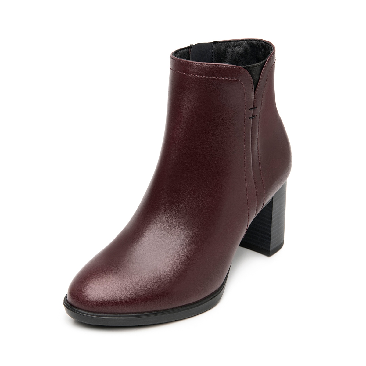 Botín Tacón Medio Flexi para Mujer Estilo 133906 Vino