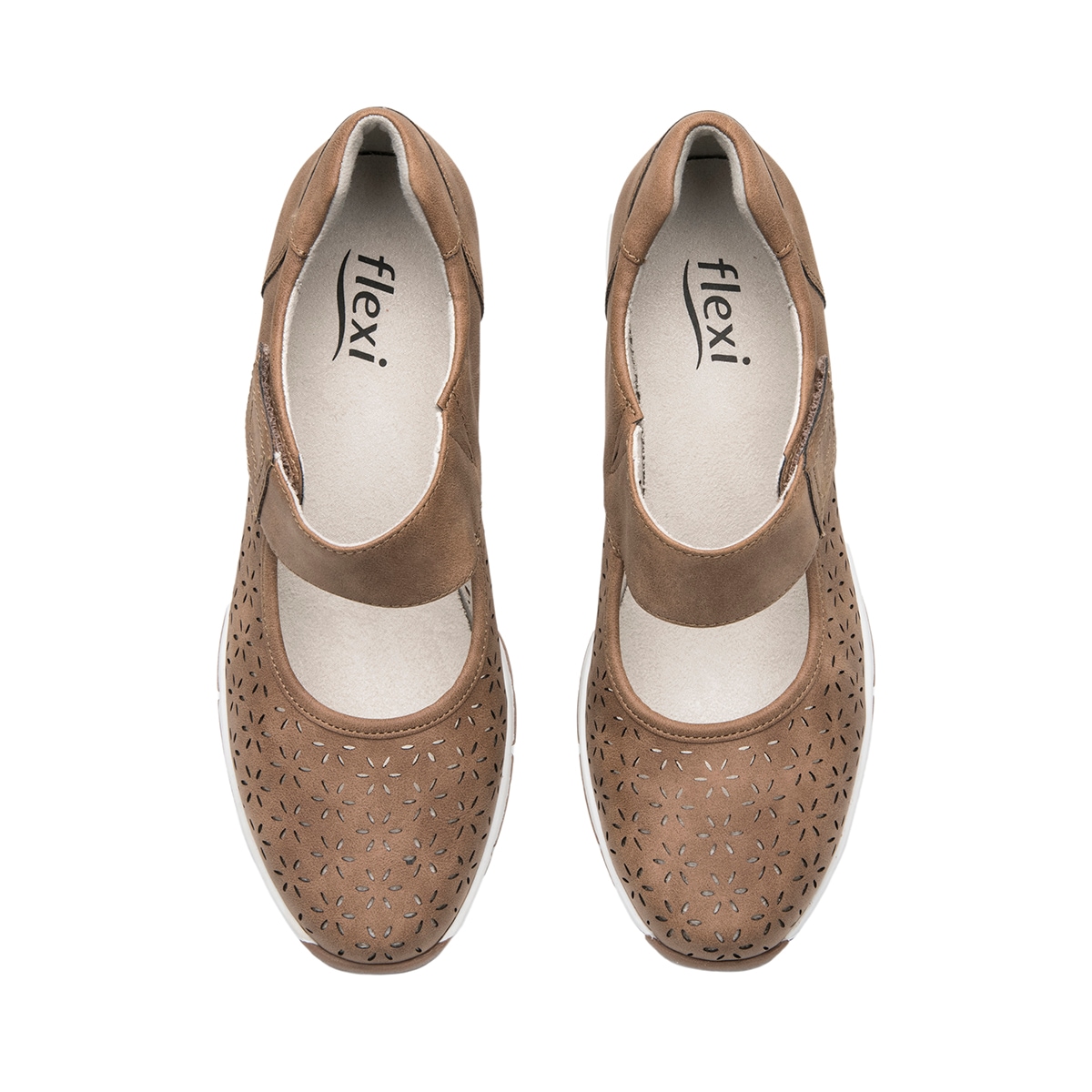 Mary Jane Casual Exclusivo Flexi para Mujer Estilo 134202 Tan