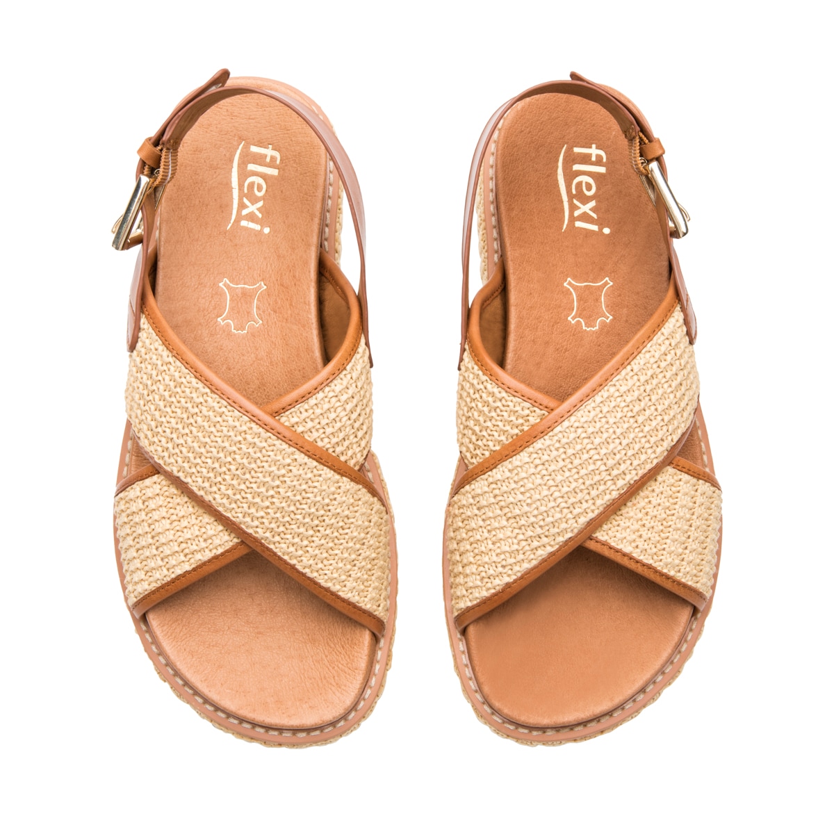Sandalia De Confort Flexi para Mujer Estilo 135502 Beige