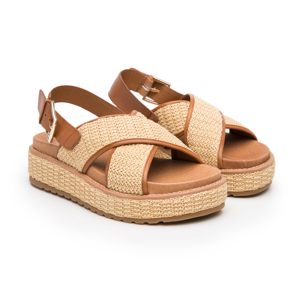Sandalia De Confort Flexi para Mujer Estilo 135502 Beige