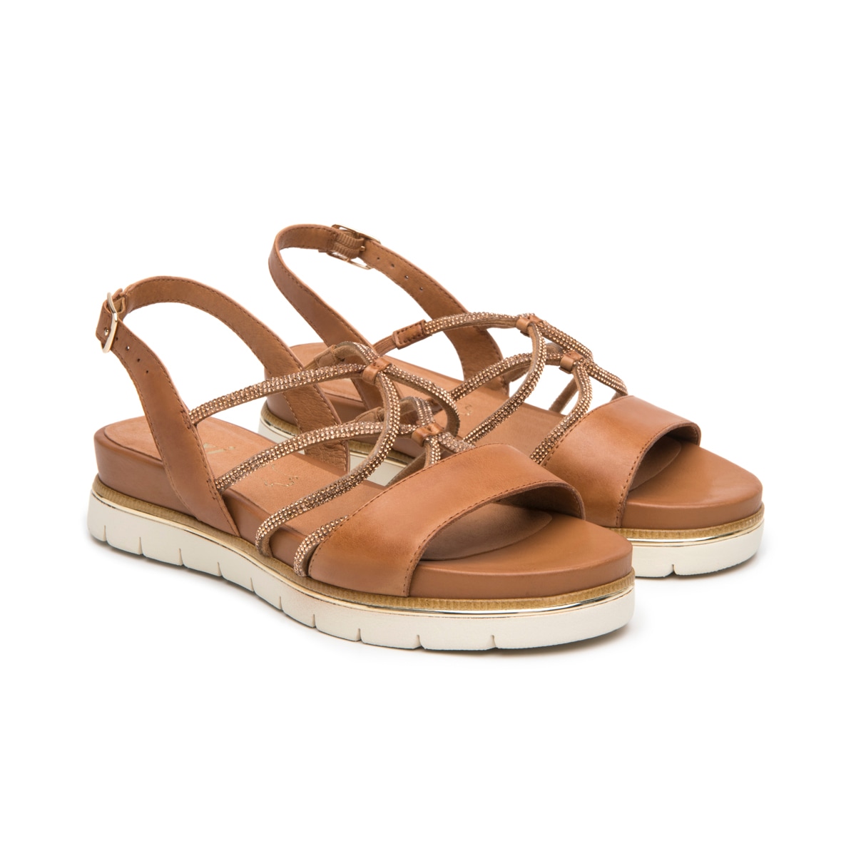 Sandalia Plataforma Casual Flexi para Mujer Estilo 135801 Tan