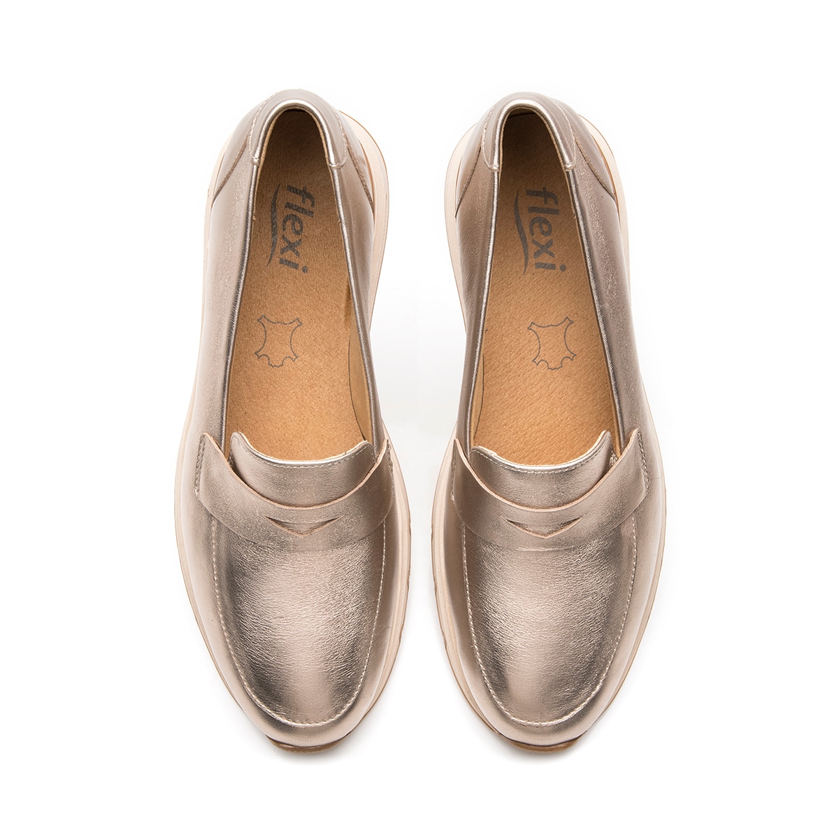 Mocasín Casual Flexi para Mujer Estilo 137002 Oro Rosado