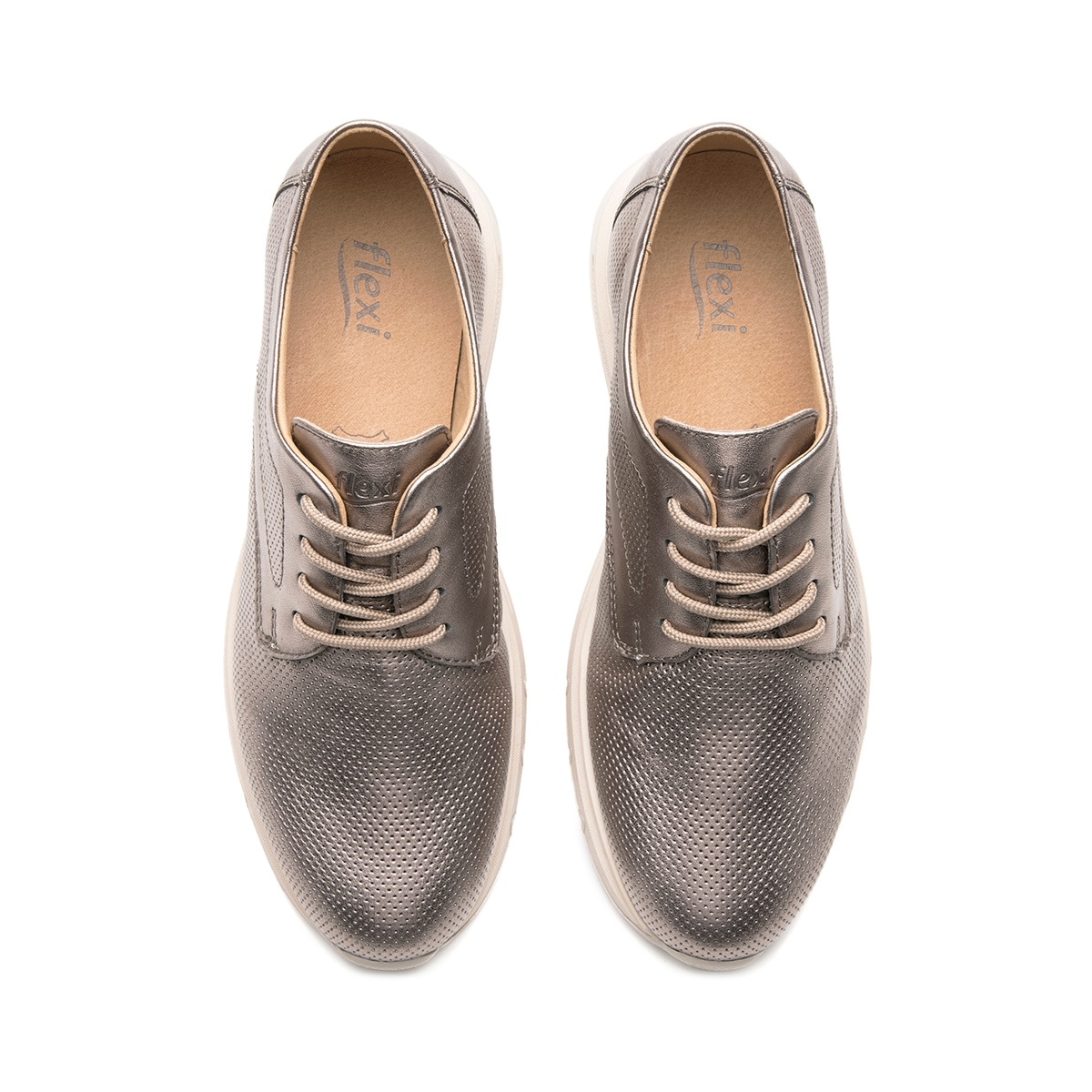 Derby Casual Flexi para Mujer Estilo 137003 Antimonio