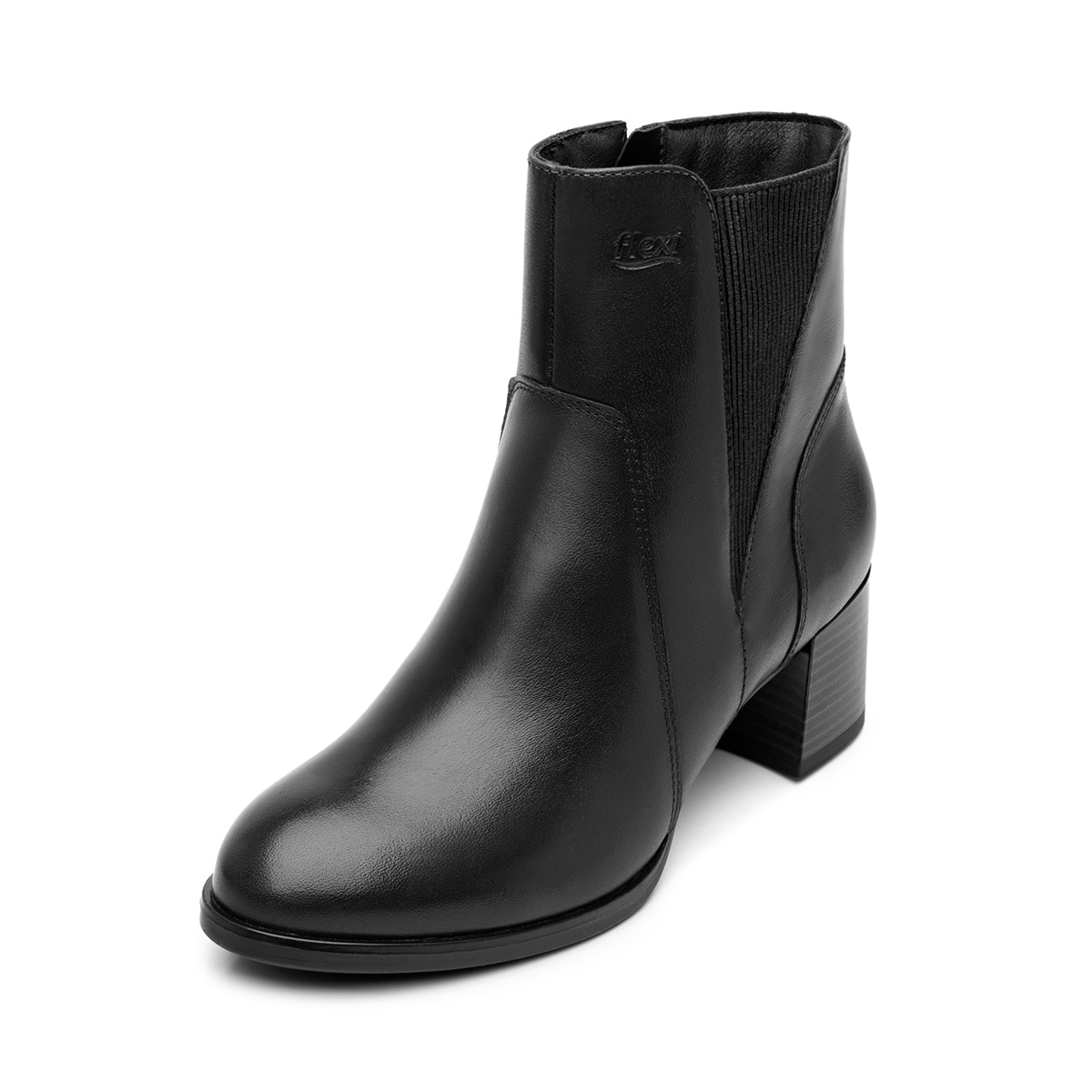 Botín De Tacón Bajo Flexi para Mujer Estilo 137304 Negro