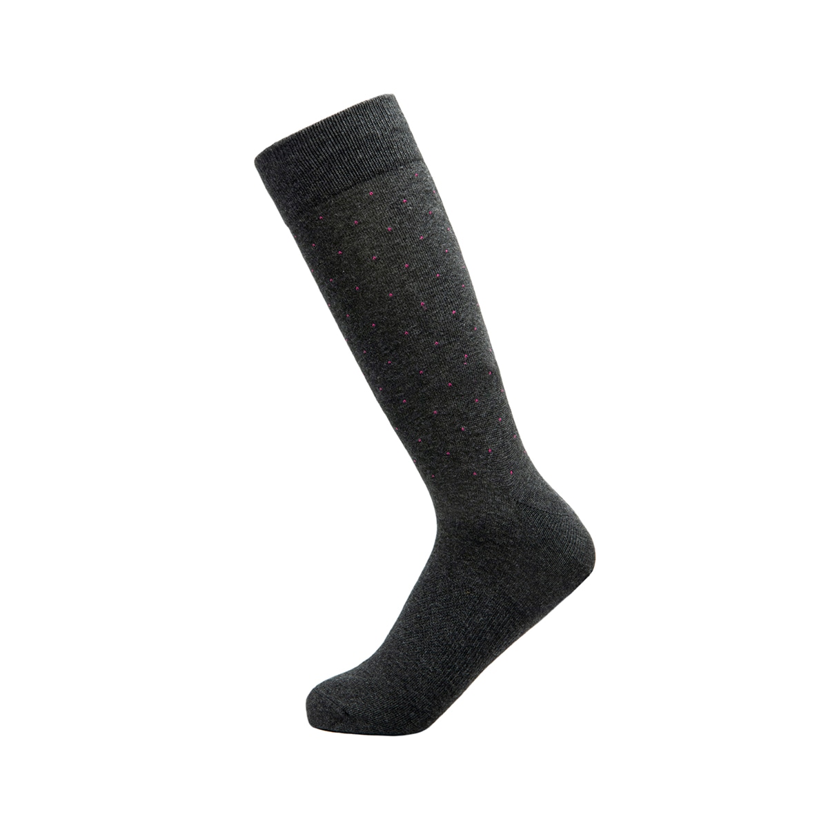 2-Pack Calcetín Largo Básico Puntos Flexi para Hombre Estilo 090510 Negro Y Gris