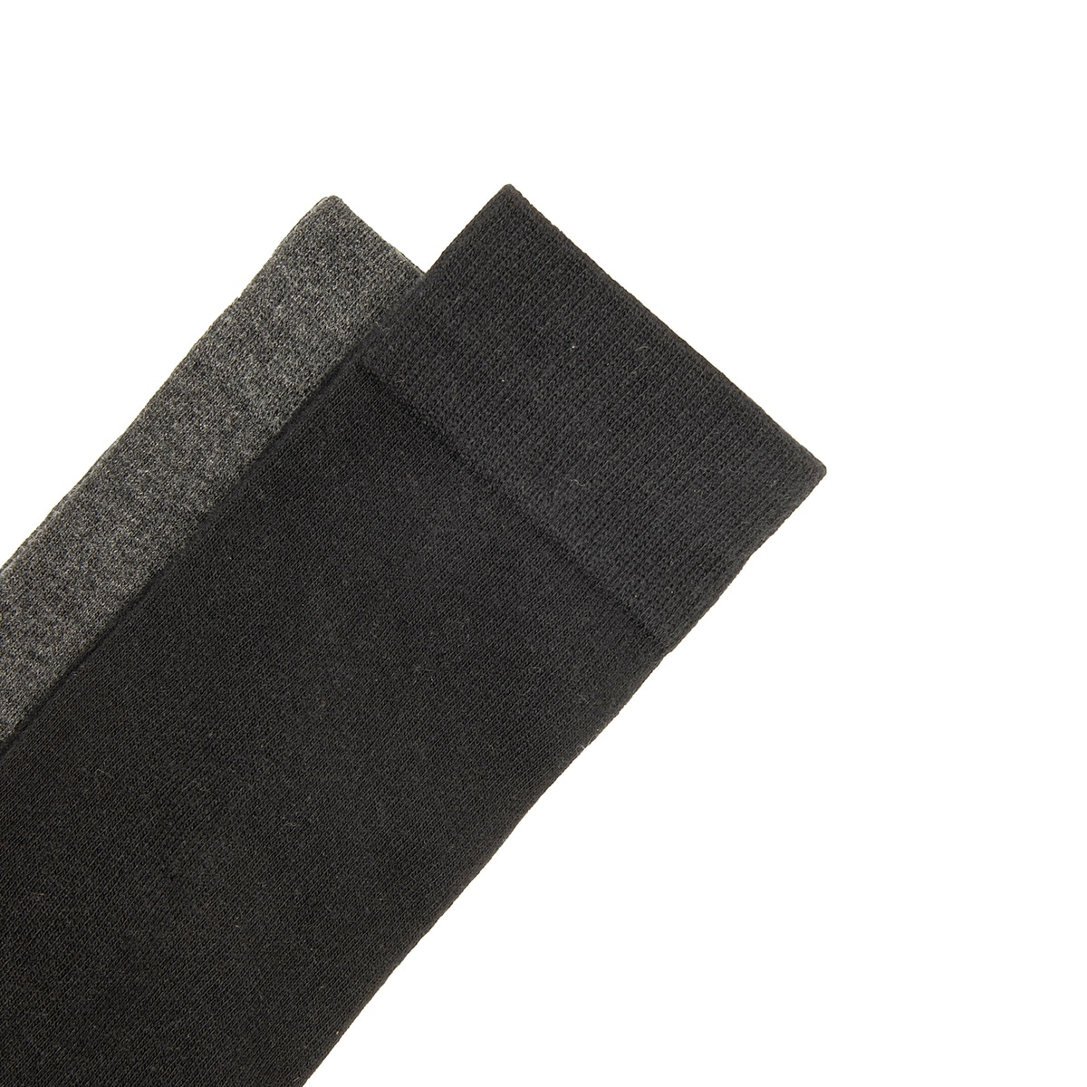2-Pack Calcetín Largo Básico Flexi para Hombre Estilo 090510 Negro Y Gris
