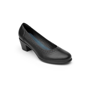 Zapato De Tacón Para Oficina Flexi Con Perforados Decorativos Para Mujer - Estilo 15412 Negro Zapato De Tacón Para Oficina Flexi Con Perforados Decorativos Para Mujer - Estilo 15412 Negro