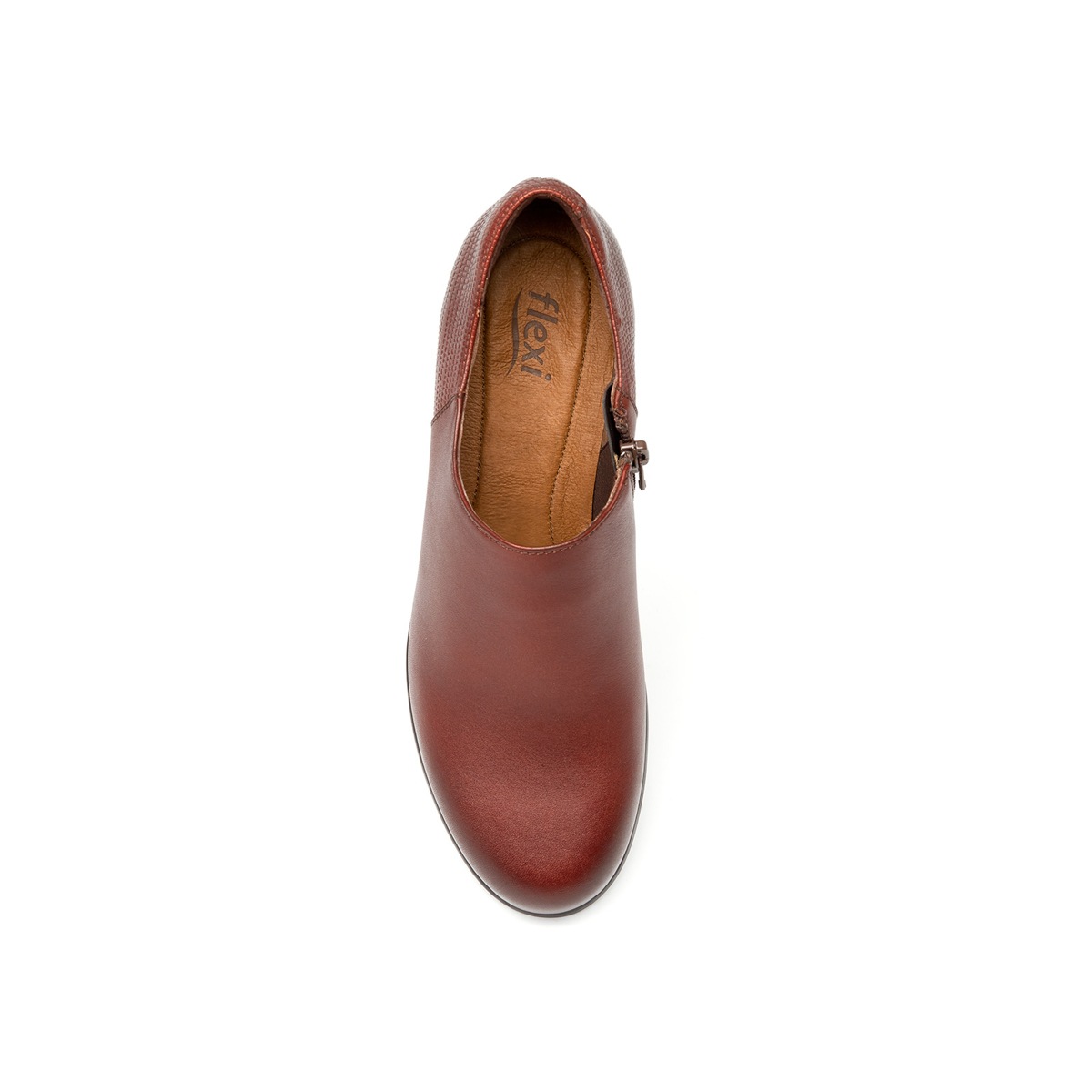 Zapato De Tacón Para Oficina Flexi Talón Con Piel Exótica Para Mujer - Estilo 15413 Cafe