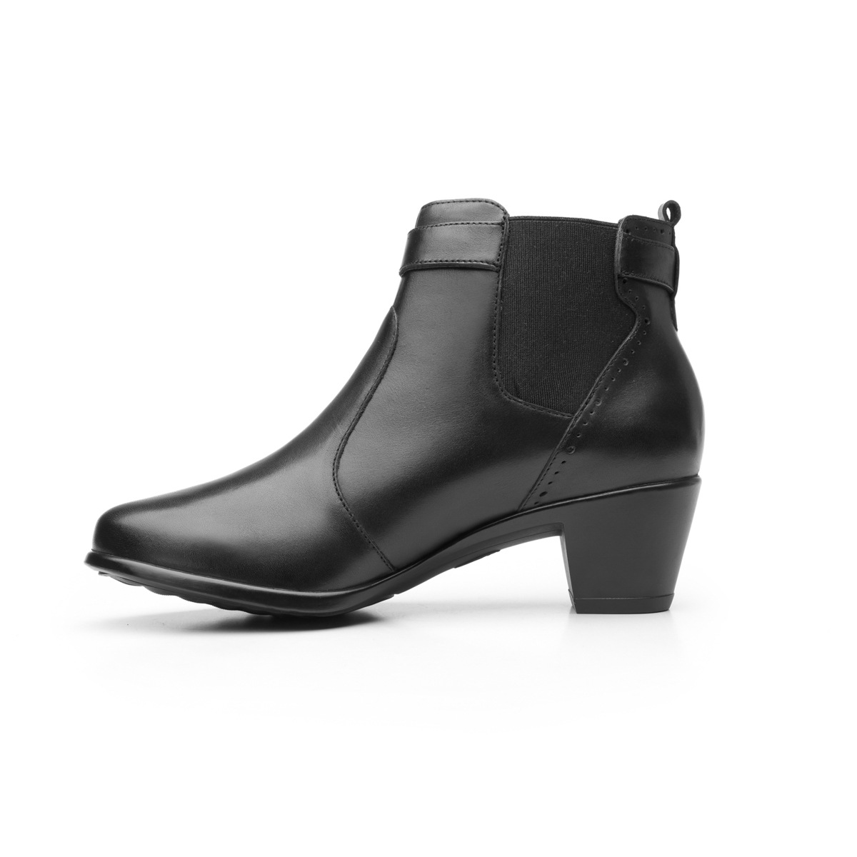 Botín Urbano Flexi Con Elástico Y Hebilla Para Mujer - Estilo 15419 Negro