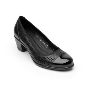 Zapato De Tacón Para Oficina Flexi 15422 Con Perforado Láser Y Puntera Charol Para Mujer - Estilo 15422 Negro Zapato De Tacón Para Oficina Flexi 15422 Con Perforado Láser Y Puntera Charol Para Mujer - Estilo 15422 Negro