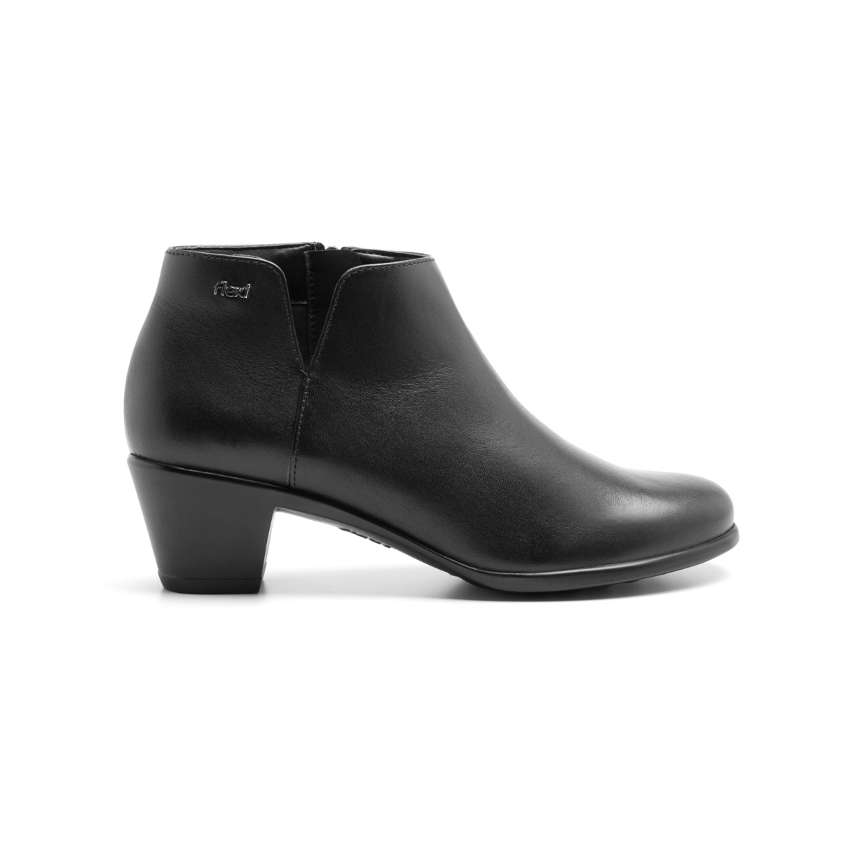 Botín De Tacón Bajo Flexi para Mujer con Diseño Clásico Estilo 15424 Negro