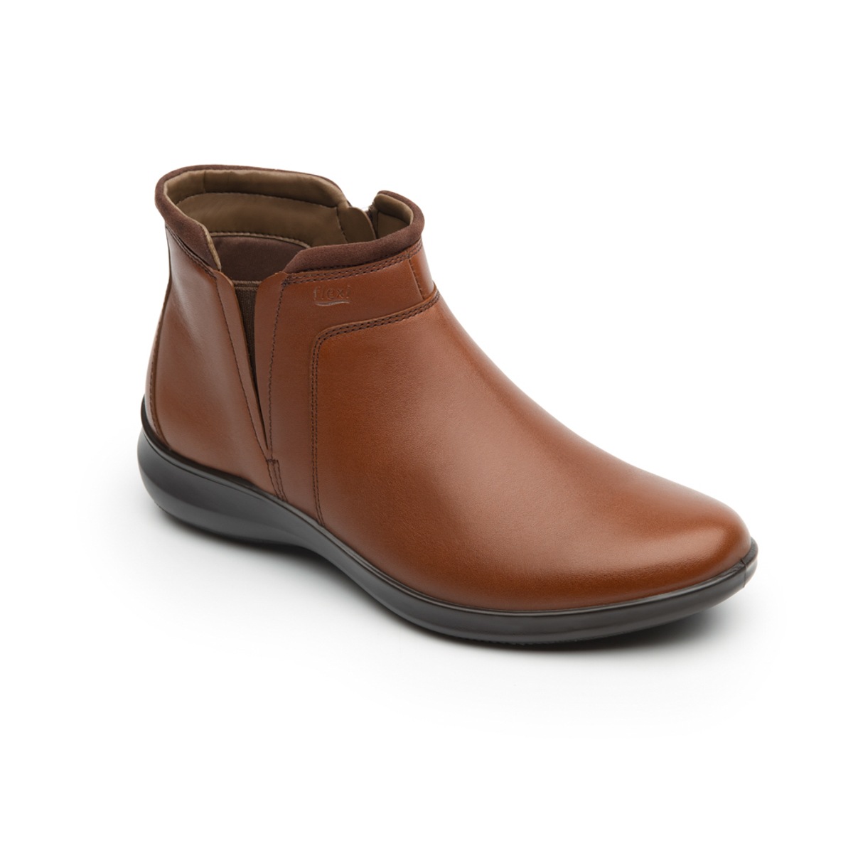 Botín Casual Flexi Con Elástico Lateral Para Mujer - Estilo 25909 Whisky