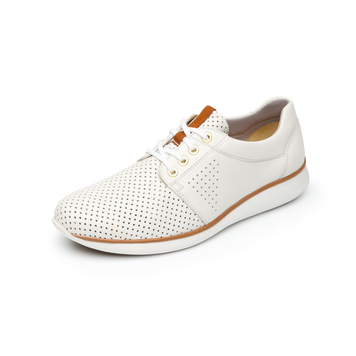 Sneaker Urbano Flexi Con Micro Perforados Para Mujer - Estilo 28206 Blanco