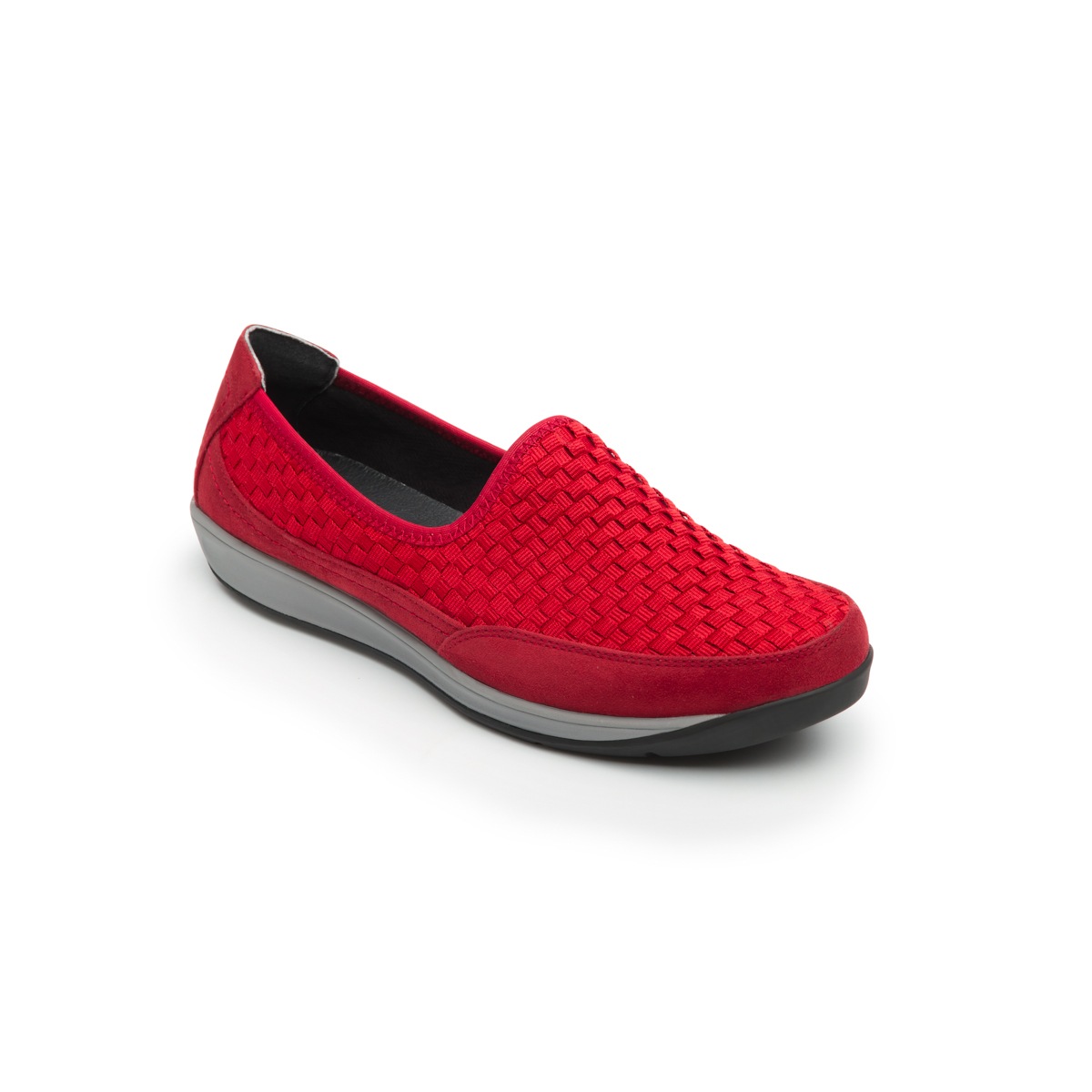 Flat Urbano Flexi Con Material Tejido Para Mujer - Estilo 28306 Rojo