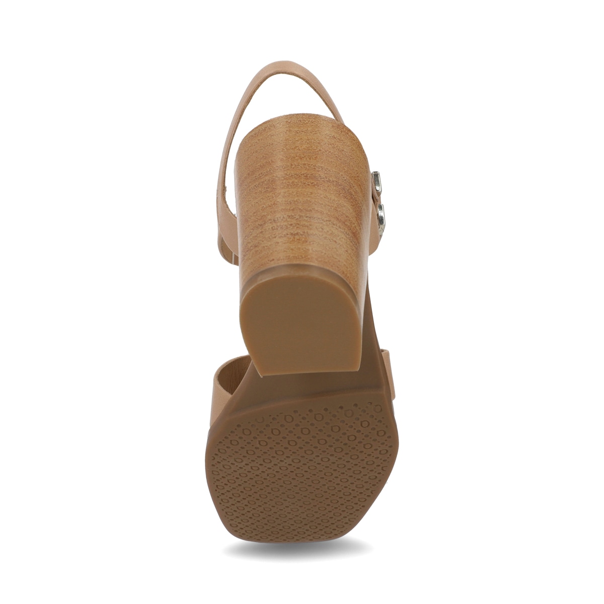 Sandalia de tacón en piel color nude Quirelli estilo 302603