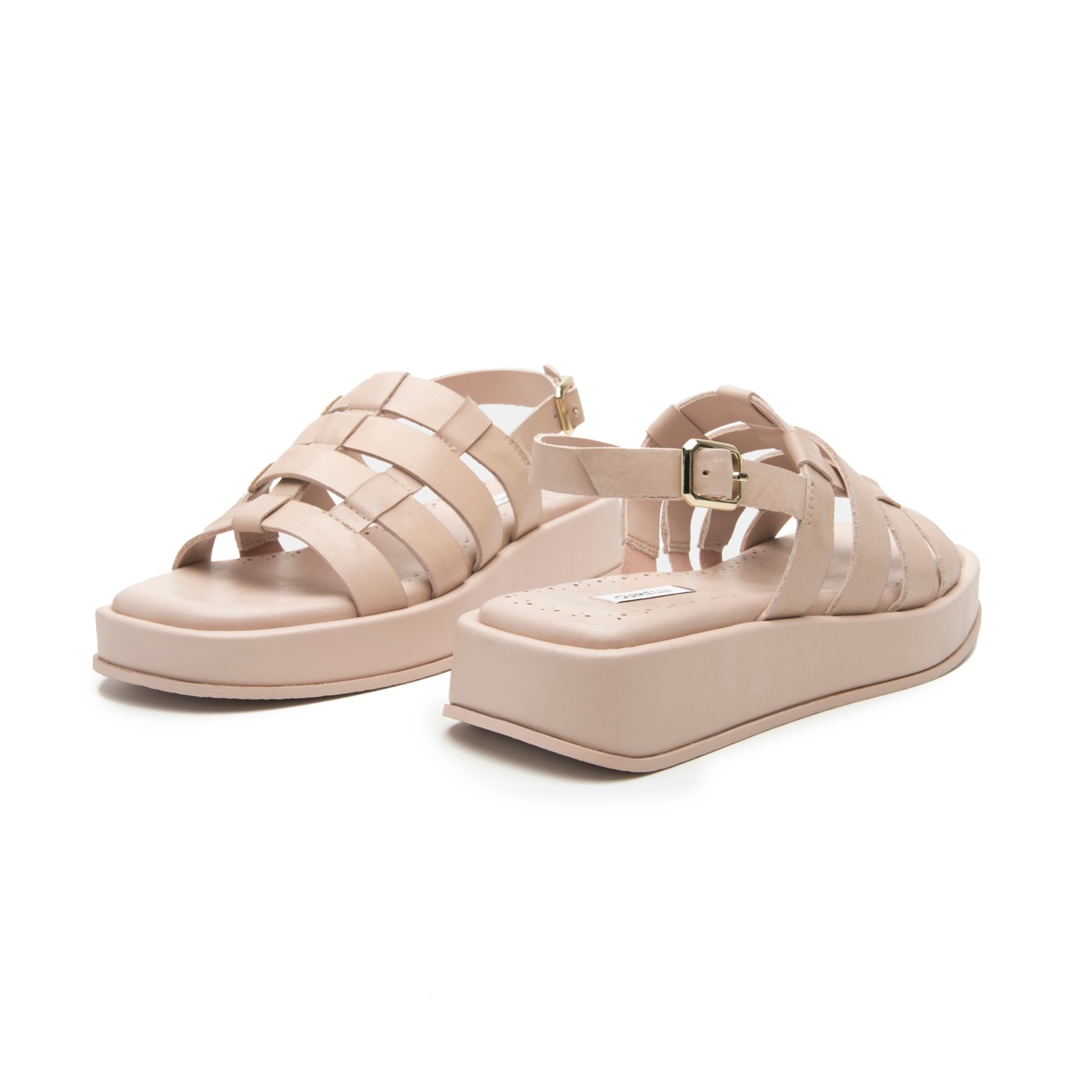 Sandalia flatform en piel color nude Quirelli estilo 303102